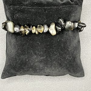 Bracelet Baroque Obsidienne Dorée