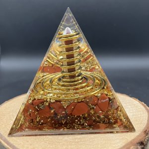 Orgonite 60mm - Pointe en Jaspe rouge