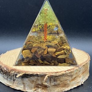Orgonite 60mm - Arbre aventurine verte et Oeil de tigre