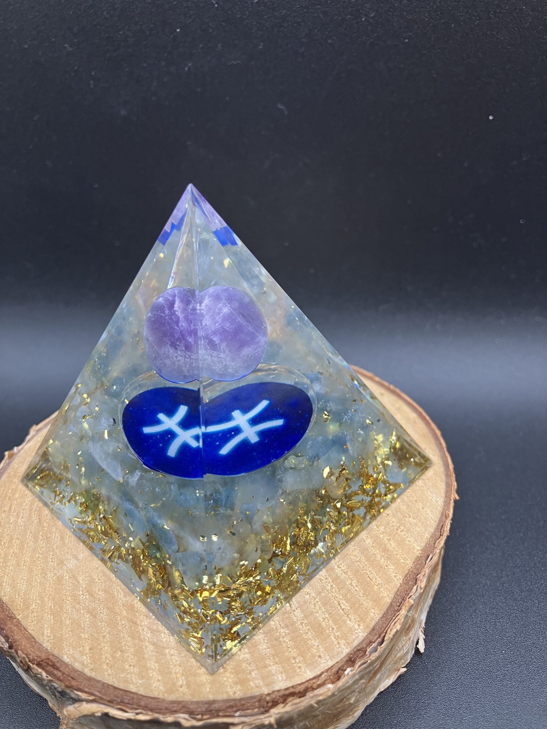 Orgonite 60mm - Poisson - Améthyste et Aigue Marine – Image 3