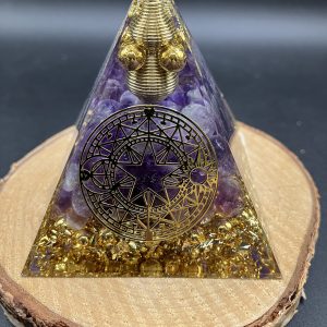 Orgonite 60mm - Cercle magique et Améthyste