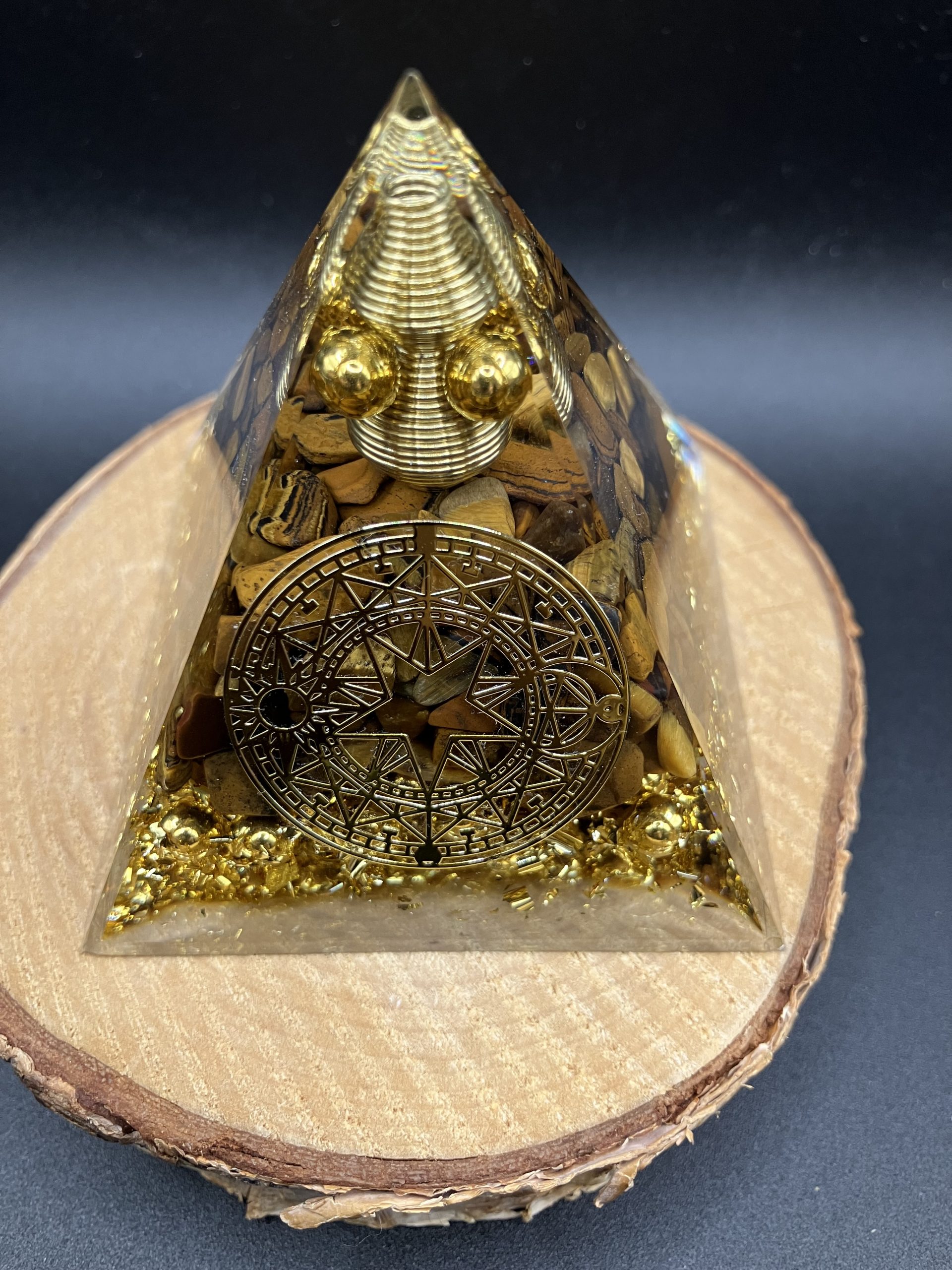 Orgonite 60mm - Cercle magique et Œil de tigre – Image 2
