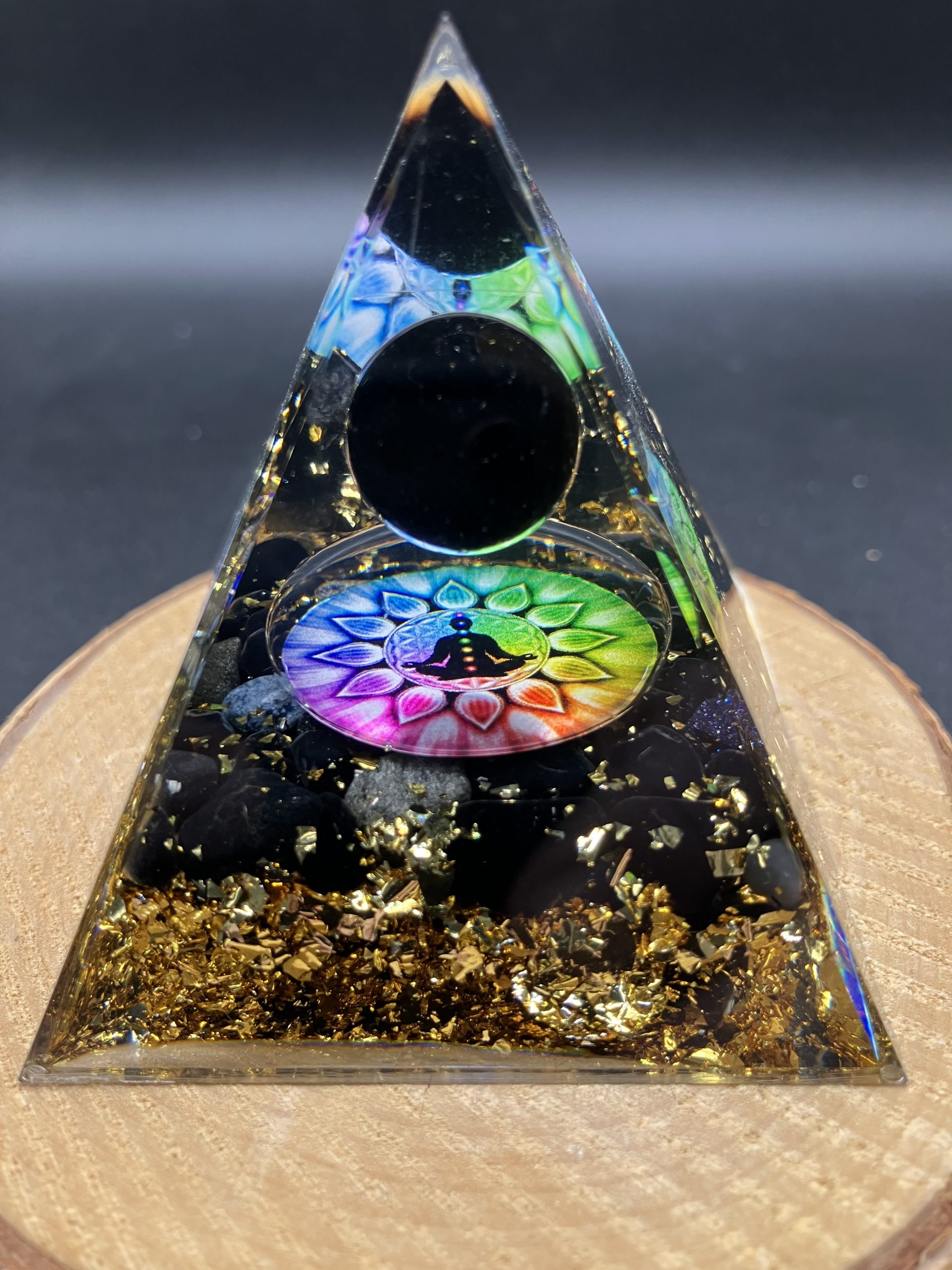 Orgonite 60mm - Méditation - Obsidienne Noire